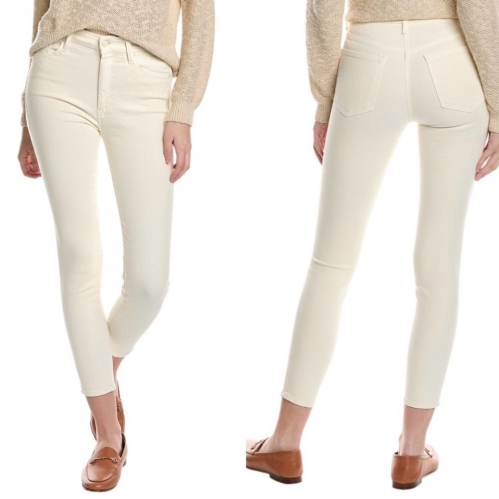 MOTHER‎ High Waisted Looker Ankle Jeans Second Chance Antique White Sz 27 Skinny
